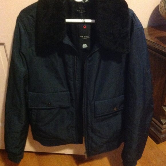 Ted Baker Men's Navy Zip Up Bomber Jacket - X-Large (EU5) - New With Tags - Picture 2 of 11